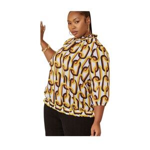 Ashley Stewart Blouse 14/16 NWT Chain Link Design